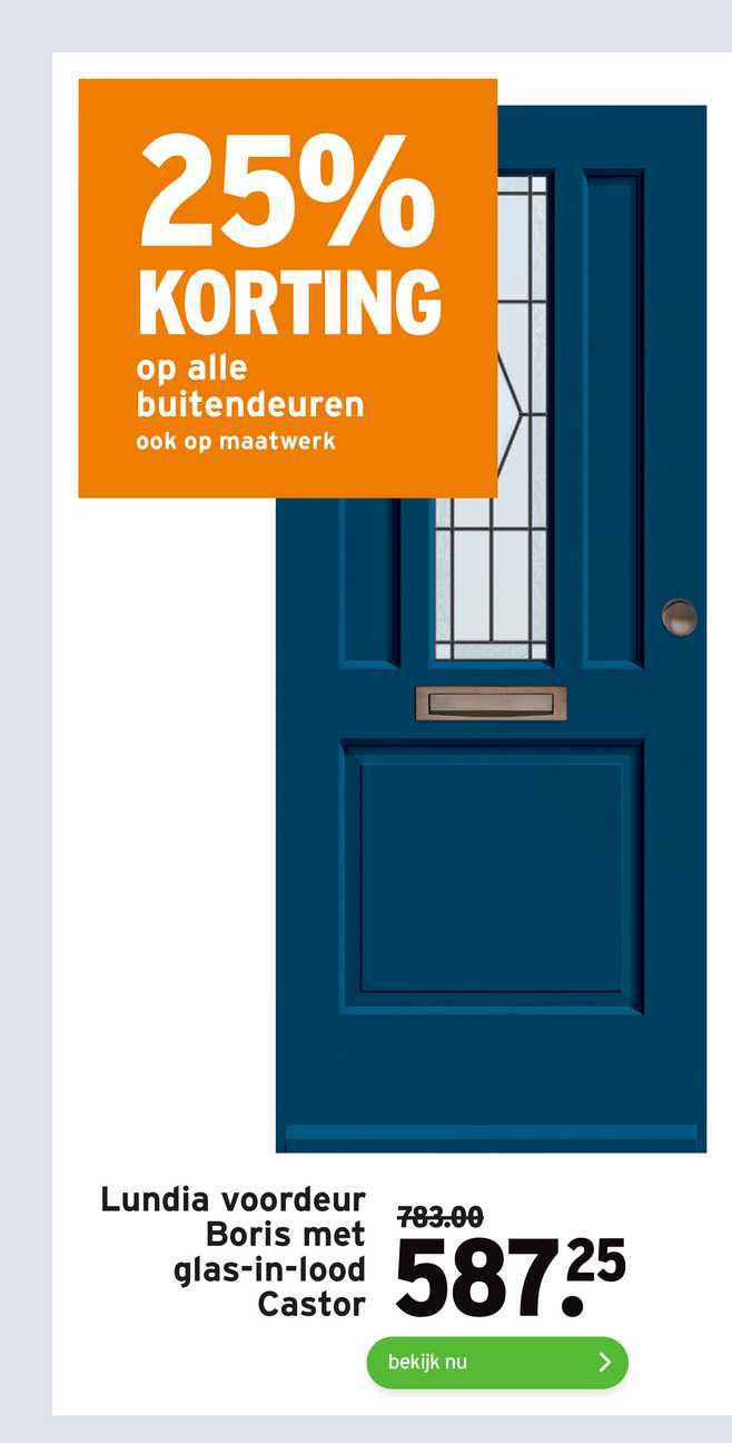 Lundia Voordeur Boris Met GlasinLood Castor 25 Korting Aanbieding bij GAMMA 1Folders.nl
