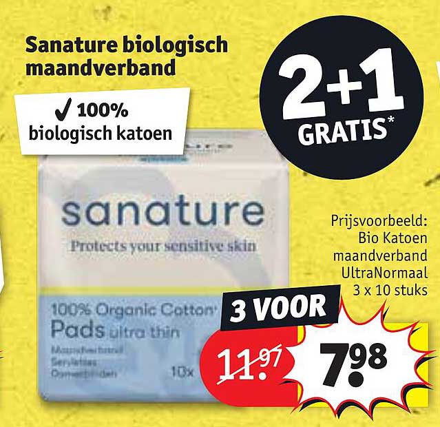 Sanature Bioligisch Maandverband Aanbieding bij Kruidvat 1Folders.nl