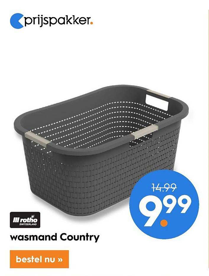 Rotho Country Wasmand 40l, Kunststof (PP) BPA-vrij, cappuccino, 40l (58.0 x 38.9 x 25.1 cm