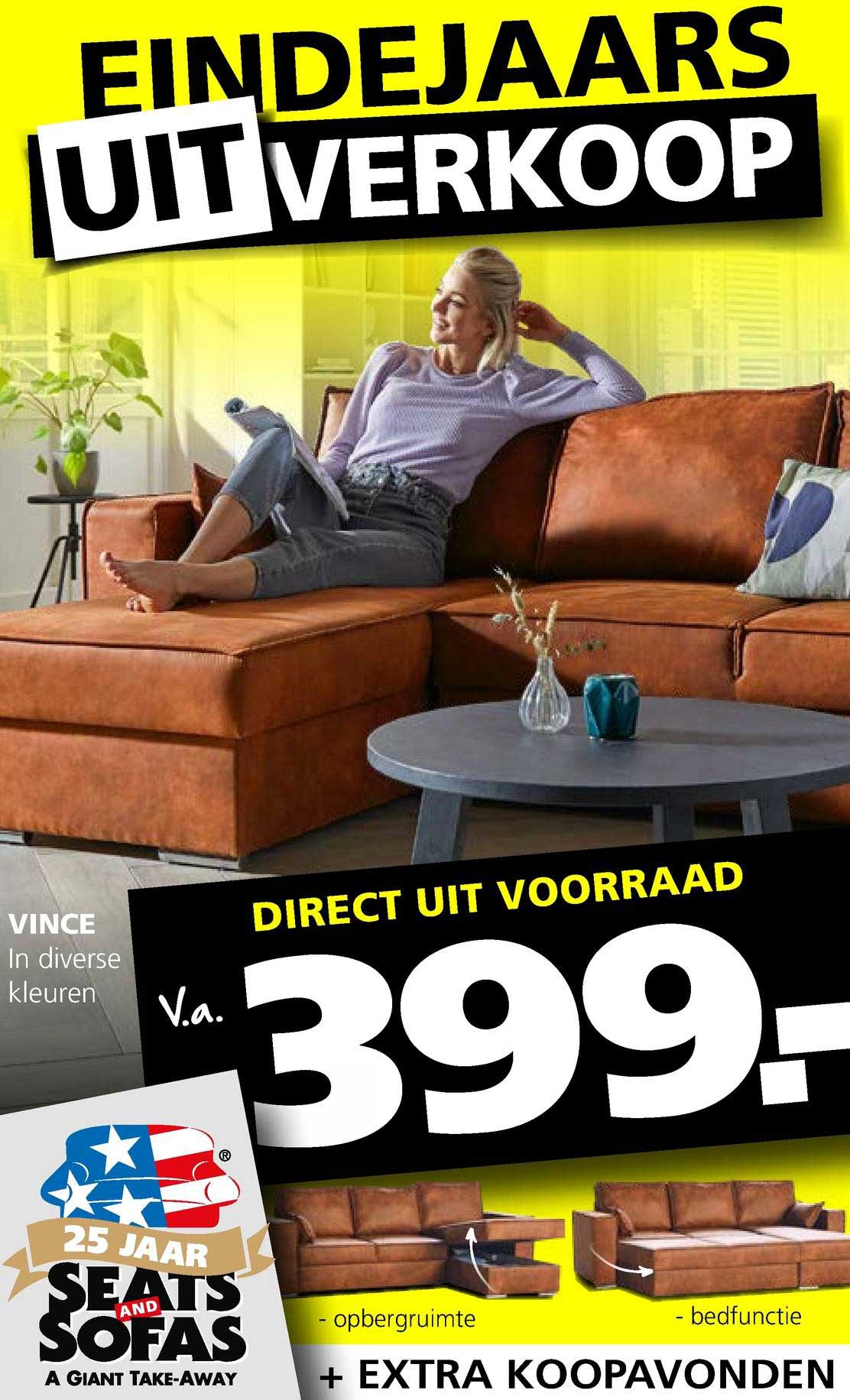 Vince Hoekbank Aanbieding bij Seats and Sofas 1Folders.nl