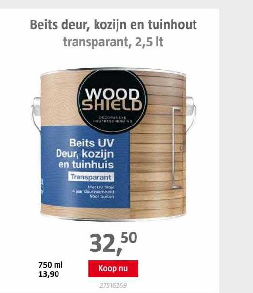 Wood Shield Beits Deur Kozijn En Tuinhout Transparant Lt