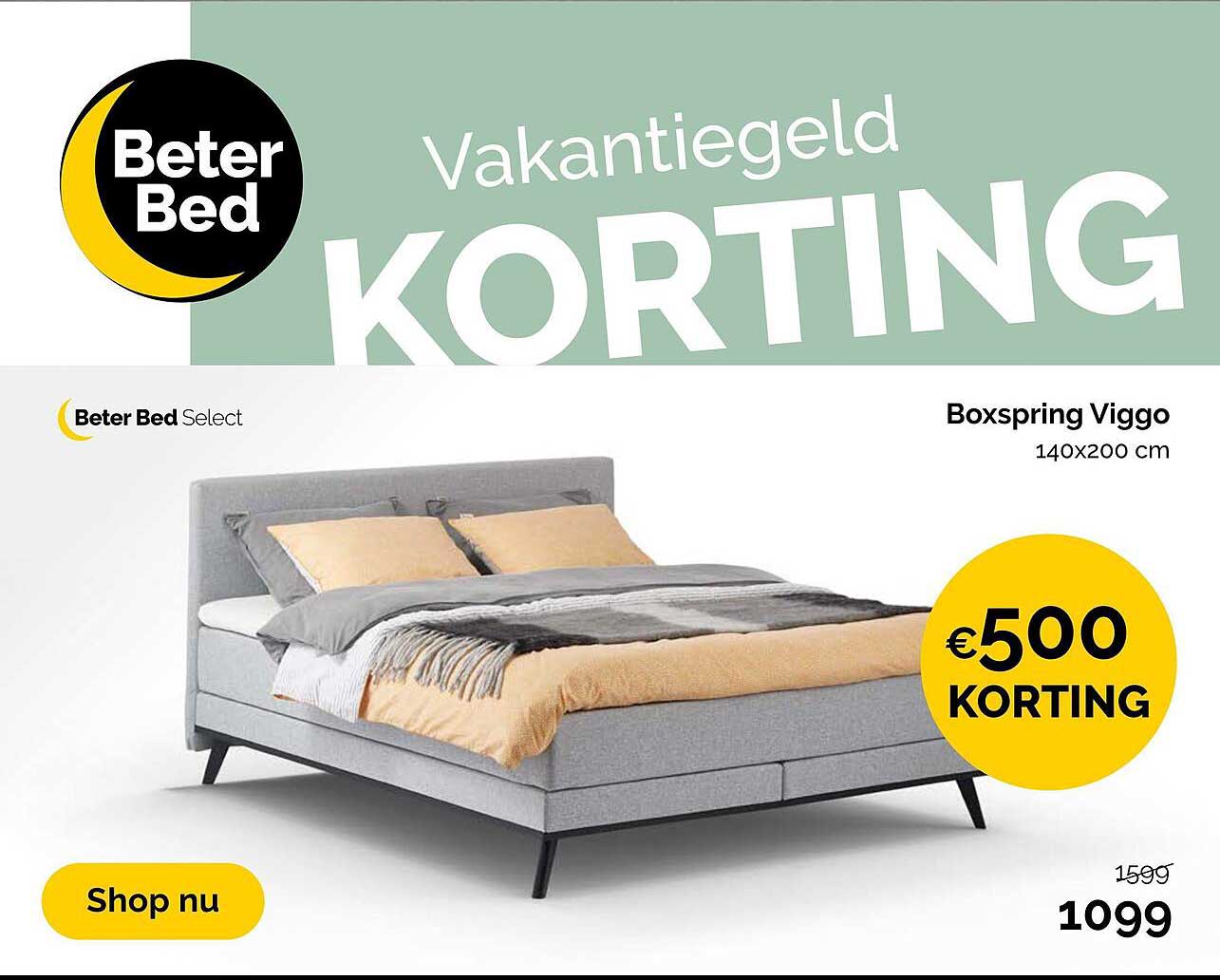 Boxspring Viggo 140x200 Cm 500 Korting Aanbieding bij Beter Bed