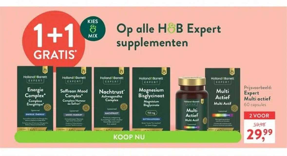 Holland & Barrett Expert Multi Actief Aanbieding bij Holland & Barrett