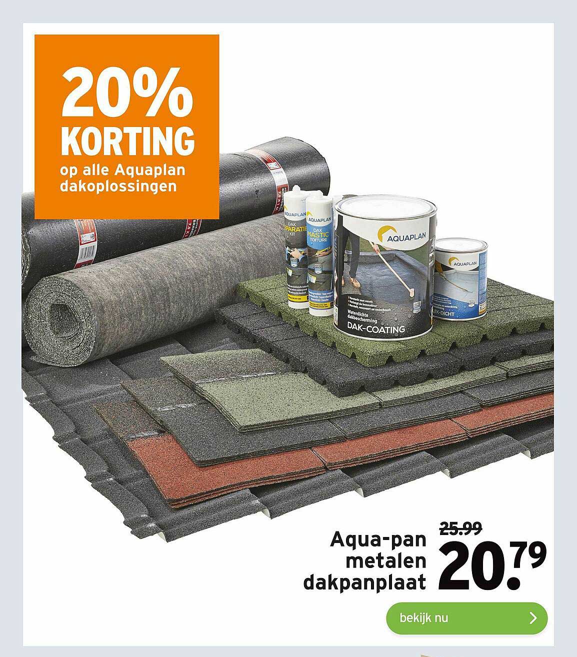 Aqua-Pan Metalen Dakpanplaat 20% Korting Aanbieding bij GAMMA Aqua-Pan Metalen Dakpanplaat 20% Korting Aanbieding bij GAMMA