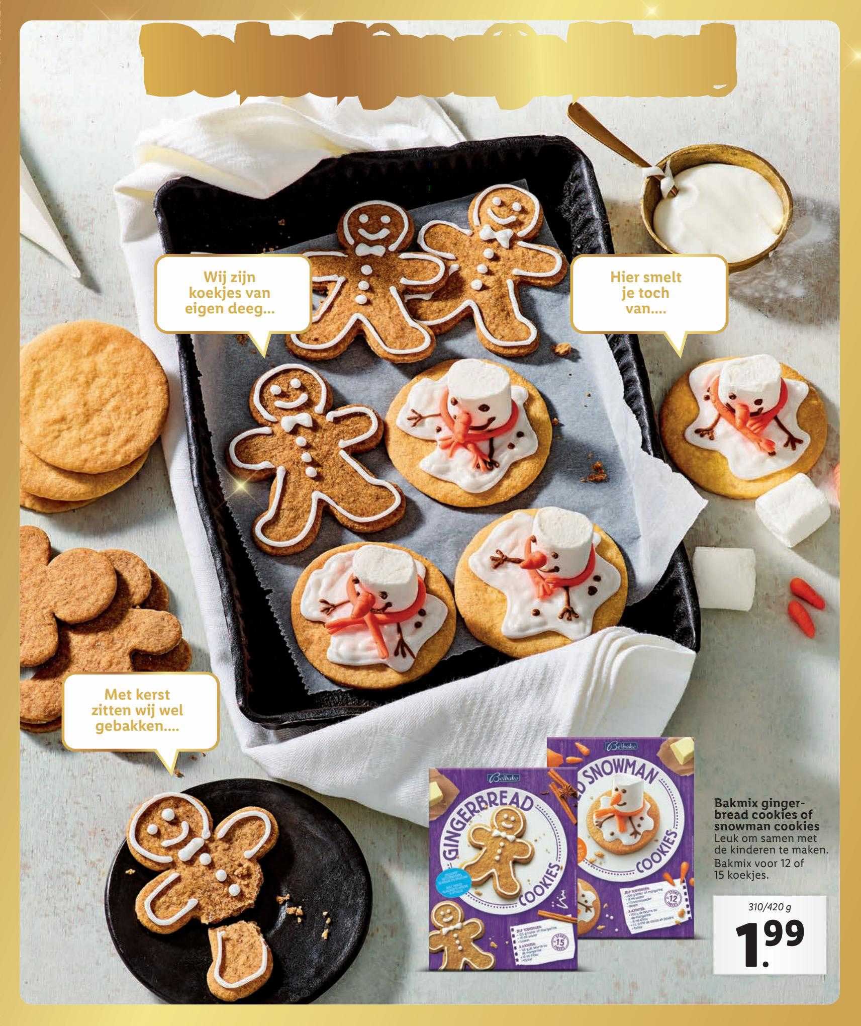 Bakmix Gingerbread Cookies Of Snowman Cookies Aanbieding bij Lidl