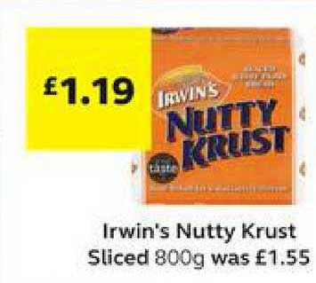 SuperValu Irwin's Nutty Krust Sliced 800g Was £1.55