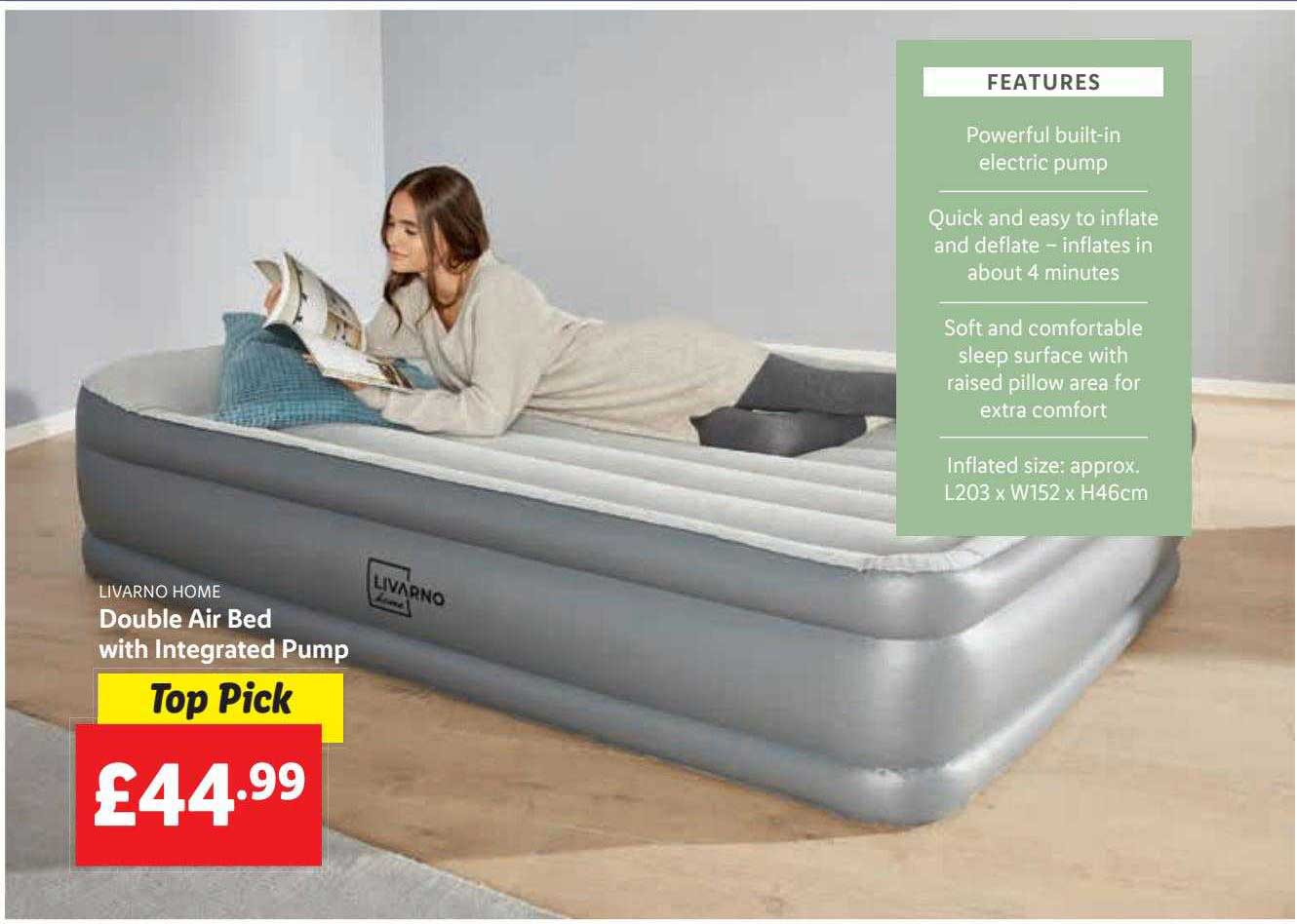 Lidl Livarno Home Double Air Bed With Integrated Pump