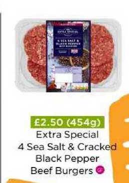 Asda Extra Special 4 Sea Salt & Cracked Black Pepper Beef Burgers