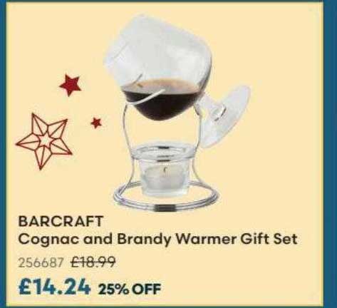 Robert Dyas Barcraft Cognac And Brandy Warmer Gift Set