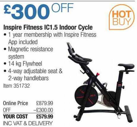 Costco Inspire Fitness Ic1.5 Indoor Cycle