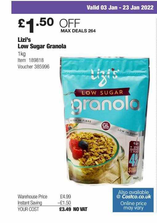 Costco Lizl's Low Sugar Granola