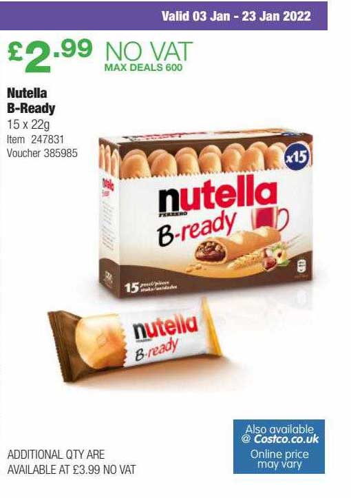 Costco Nutella B-ready