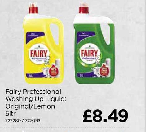 Bestway Fairy Professional Washing Up Liquid: Original-lemon 5ltr