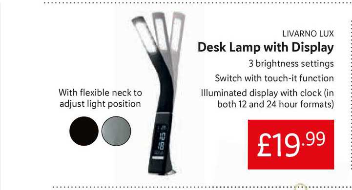 Livarno Lux Desk Lamp With Display, Livarno Lux Led Table Lamp With Touch Dimmer