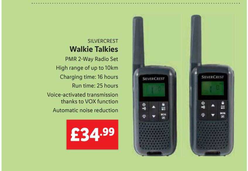 Persona responsable agradable preocuparse Silvercrest Walkie Talkies Offer at Lidl