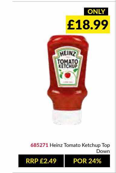 Musgrave MarketPlace Heinz Tomato Ketchup Top Down