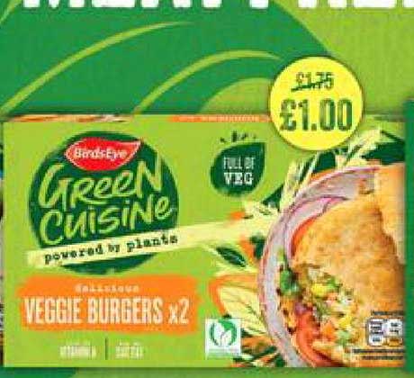 SuperValu Birds Eye Green Cuisine Powered By Plants Veggie Burgers X2