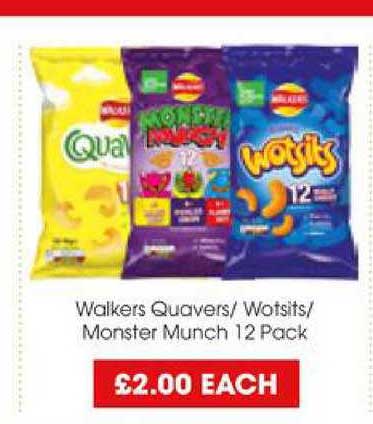 Walkers Quavers - Wotsits - Monster Munch Offer at Centra - 1Offers.co.uk
