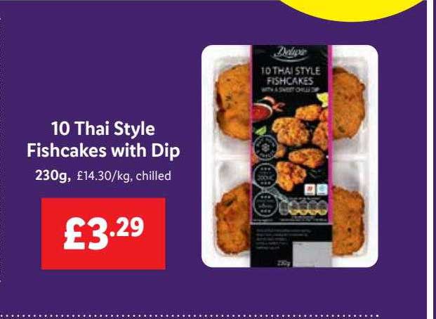 10 Thai Style Fishcakes With Dip Offer at Lidl