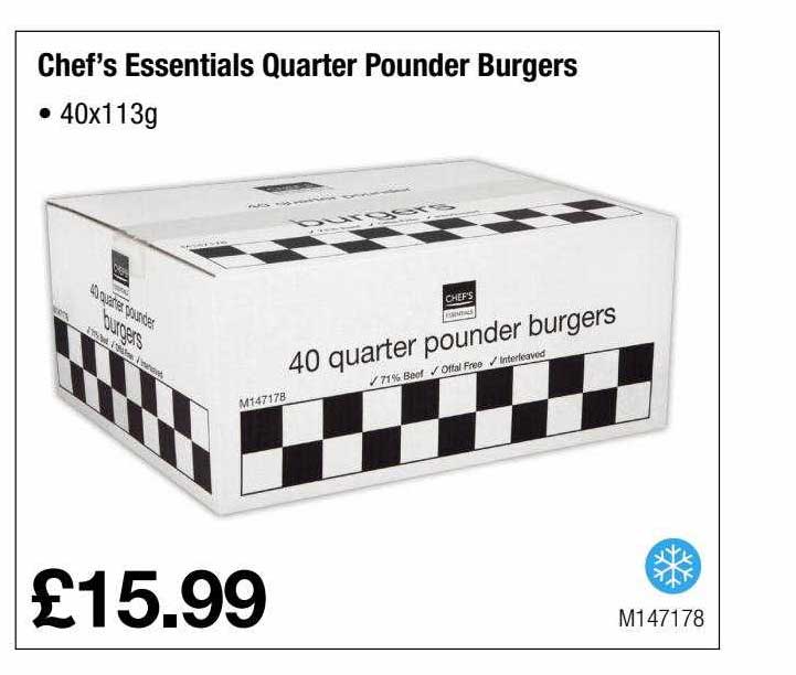 Makro Chef's Essentials Quarter Pounder Burgers