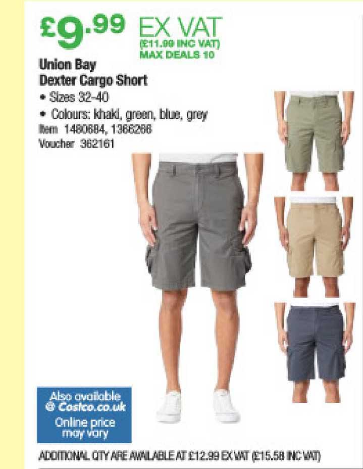 Union Bay Dexter Cargo Short Offer at Costco - 1Offers.co.uk