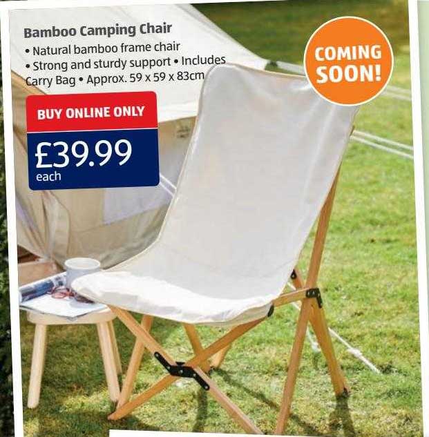Bamboo Camping Chair Offer at Aldi