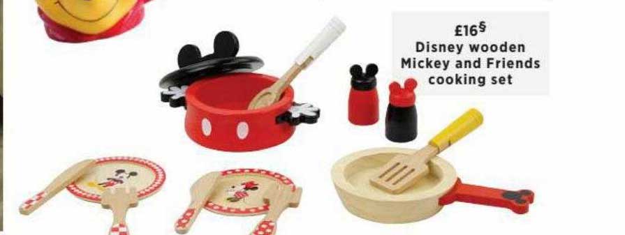 Asda Disney Wooden Mickey And Friends Cooking Set