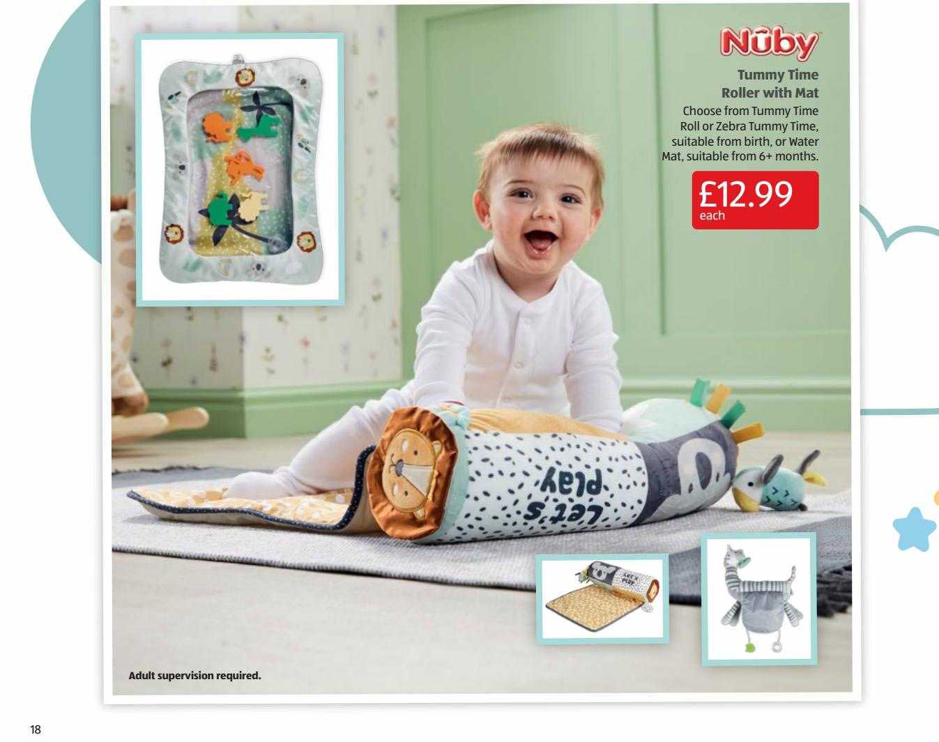 Aldi Tummy Time Roller With Mat Nuby