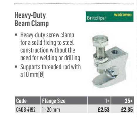City Electrical Factors Heavy-Duty Beam Clamp