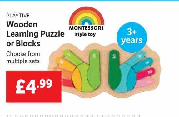 Lidl Playtive Wooden Learning Puzzle Or Blocks
