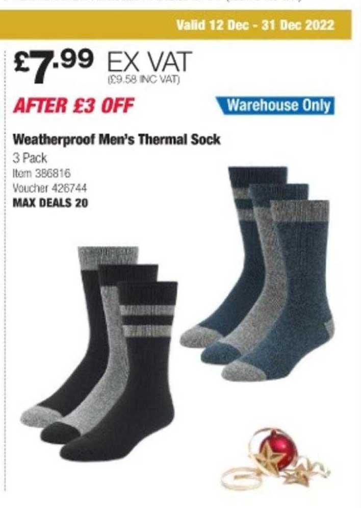 Weatherproof Men's Thermal Sock Offer at Costco