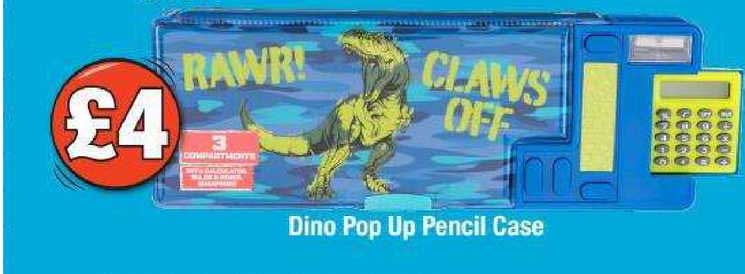 Poundland Dino Pop Up Pencil Case