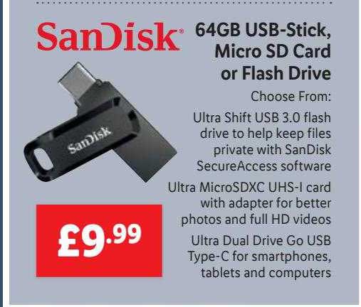 taart oplichter balans 64gb Usb-stick Micro Sd Card Or Flash Drive Sandisk Offer at Lidl