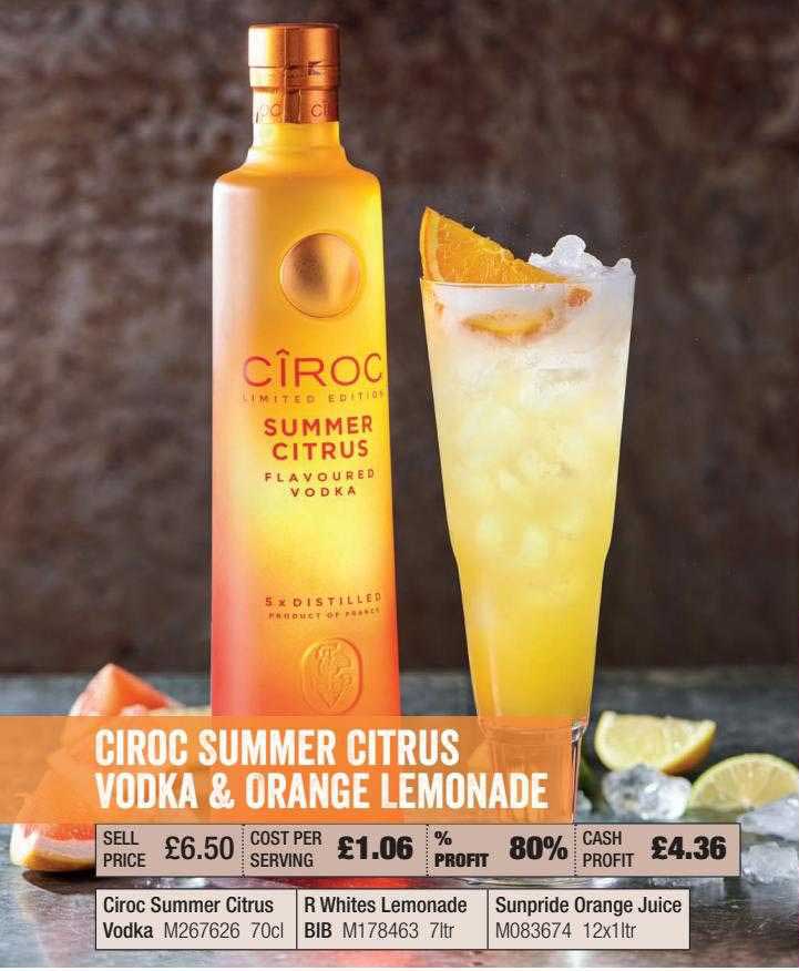 Booker Wholesale Ciroc Summer Citrus Vodka & Orange Limonade