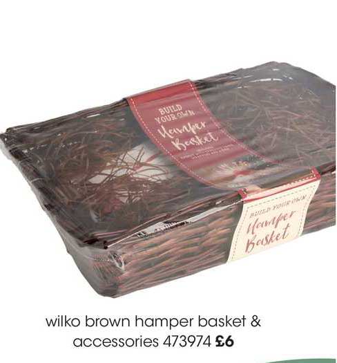 Wilko Wilko Brown Hamper Basket & Accessories