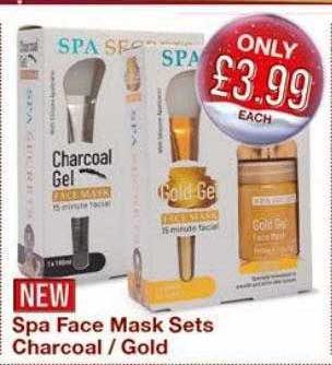 Poundstretcher Spa Face Mask Sets Charcoal Gold