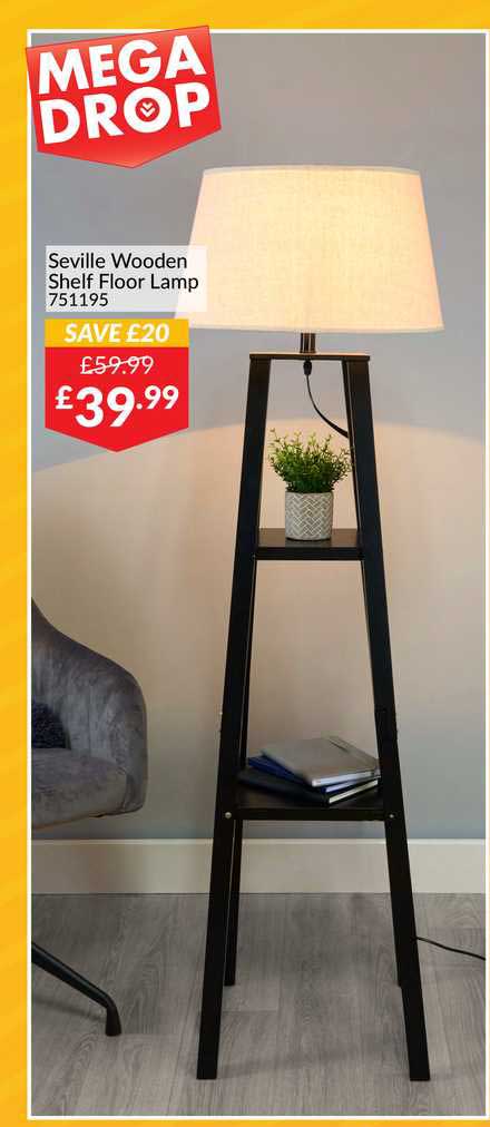 The Range Seville Wooden Shelf Floor Lamp
