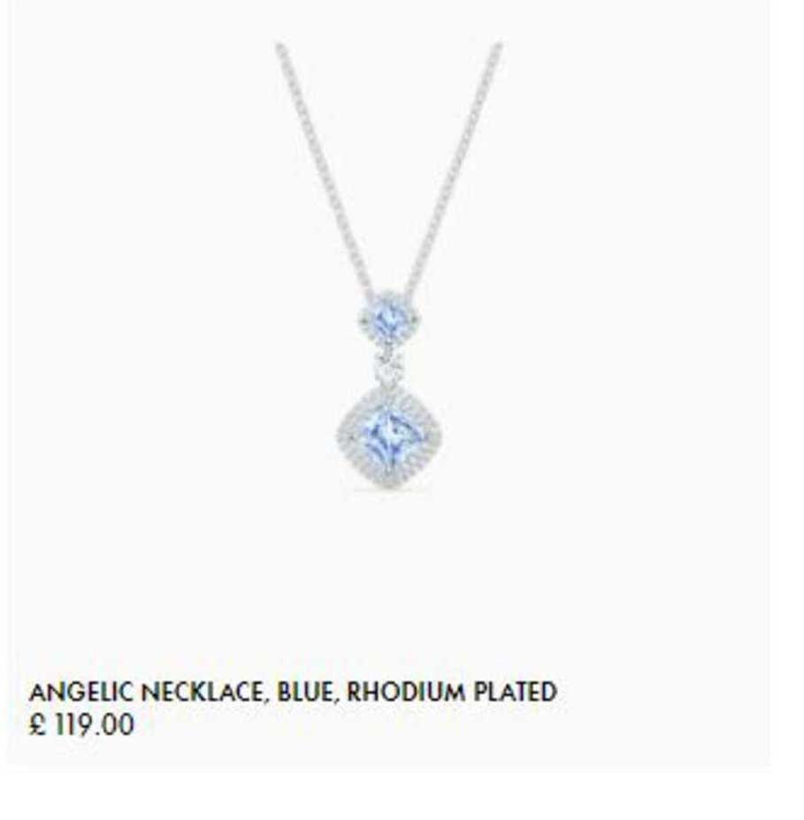 Swarovski Angelic Necklace, Blue, Rhodium Plated