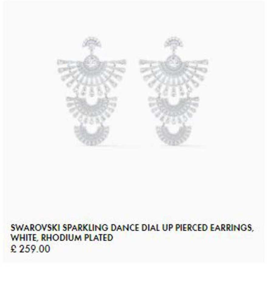 Swarovski Swarovski Sparkling Dance Dial Up Pierced Earrings, White, Rhodium Plated