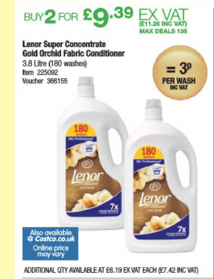 3.8L Lenor Gold Orchid Super Concentrate Fabric Conditioner 190 Wash** 