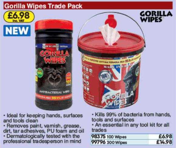 Gorilla Wipes Trade Pack Offer at Toolstation 