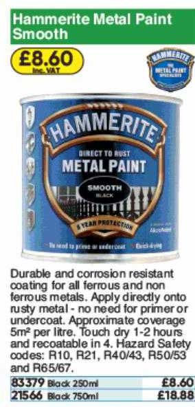 Toolstation Hammerite Metal Paint Smooth