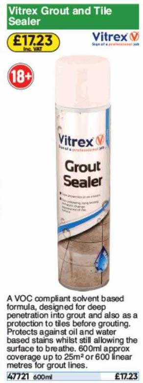 Toolstation Vitrex Grout And Tile Sealer