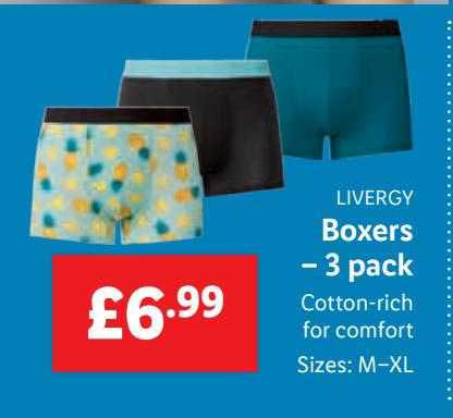 Lidl Boxers Livergy 3 Offer at - Pack