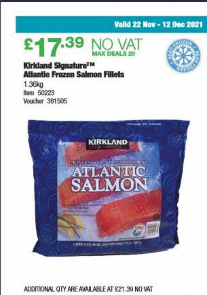 Kirkland Signature Atlantic Frozen Salmon Fillets Offer At Costco Uk 8833