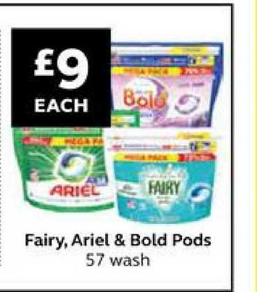 SuperValu Fairy, Ariel & Bold Pods 57 Wash