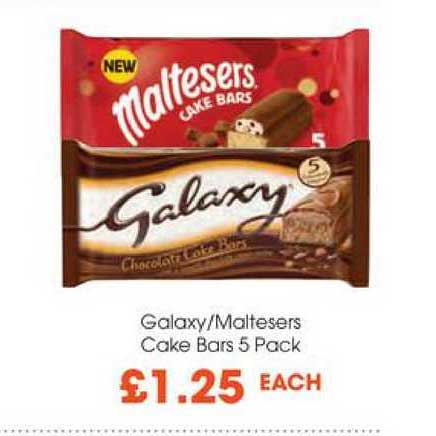 Galaxy - Maltesers Cake Bars 5 Pack Offer at SuperValu