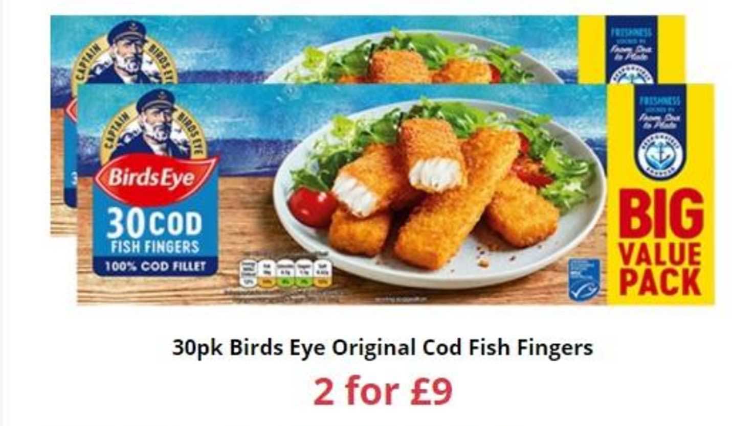 Farmfoods 30pk Birds Eye Original Cod Fish Fingers