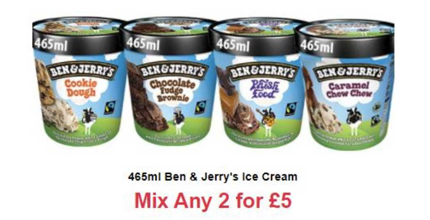 Farmfoods 465ml Ben & Jerry's Ice Cream