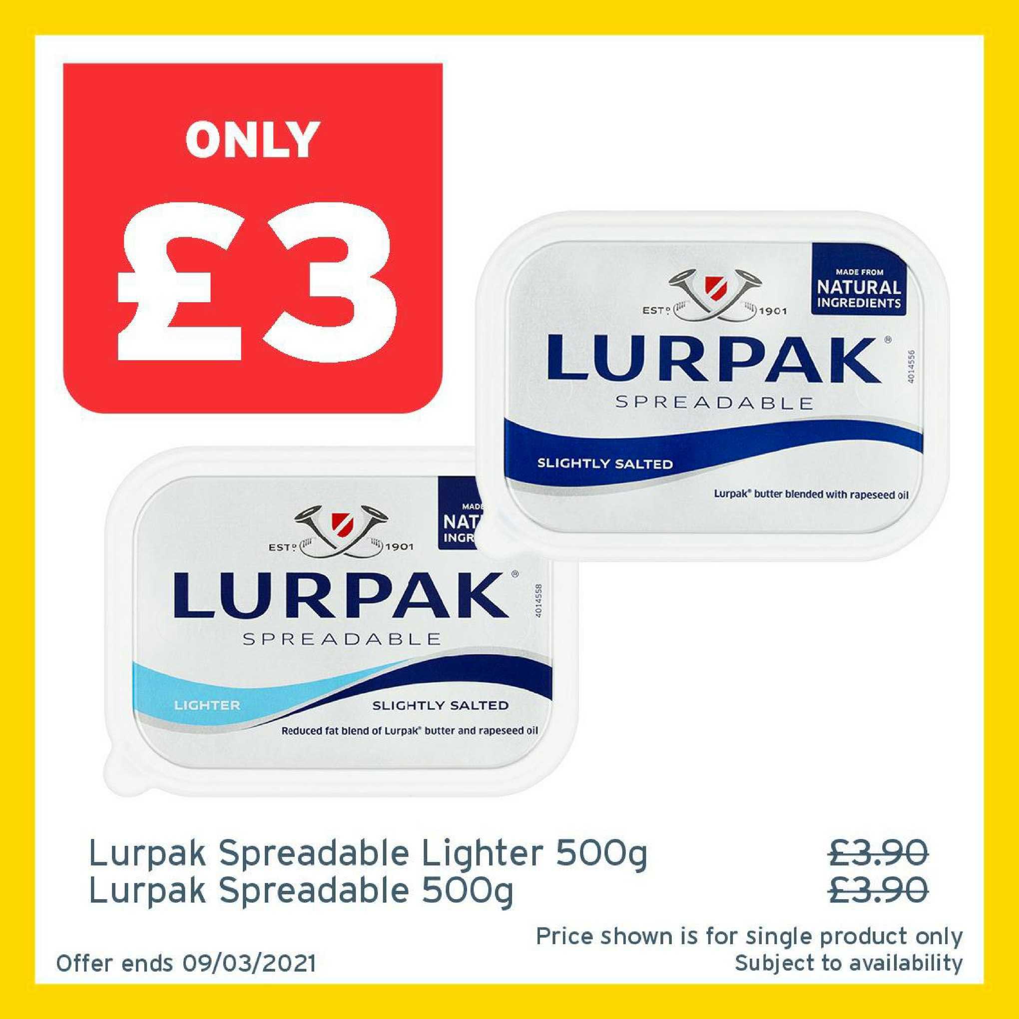 One Stop Lurpak Spreadable Lighter 500g , Lurpak Spreadable